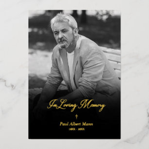 Real Golden In Loving Memory BW Photo Funeral