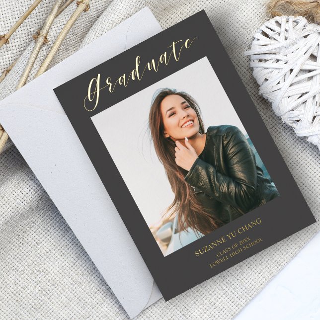 Real Golden Modern Typography Photo Graduate (Creator Uploaded)