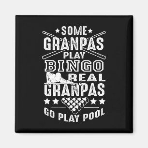 Real Grandpas Play Pool Magnet