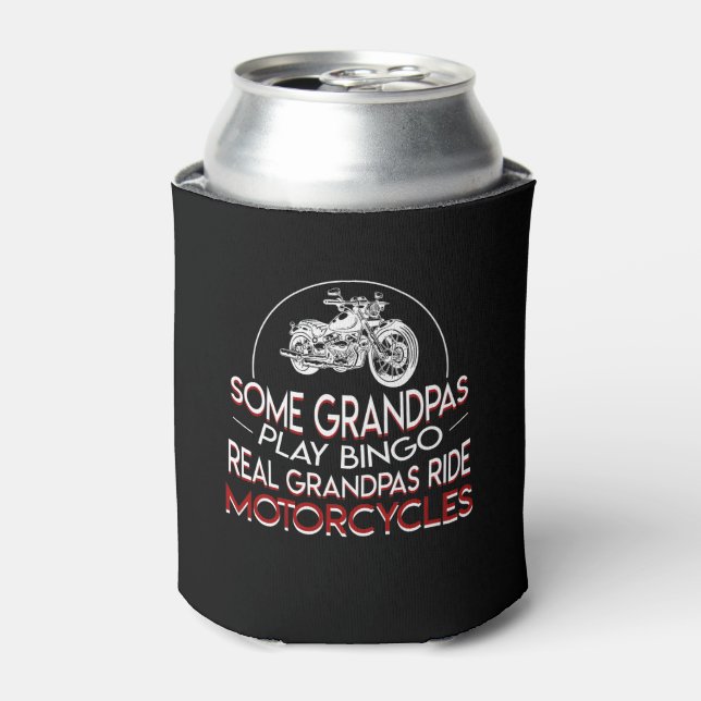 Real Grandpas Ride Motorcycle Grandpas Can Cooler (Can Front)