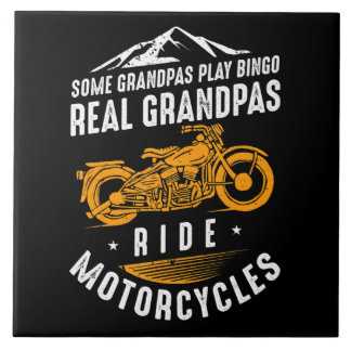 Real Grandpas Ride Motorcycles Gift For Bikers Tile