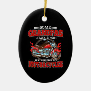 Real Grandpas Ride Motorcycles Motorbike Lover Ceramic Tree Decoration