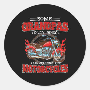 Real Grandpas Ride Motorcycles Motorbike Lover Classic Round Sticker