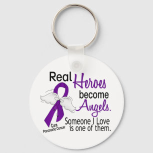 Real Heroes Become Angels Pancreatic Cancer Key Ring