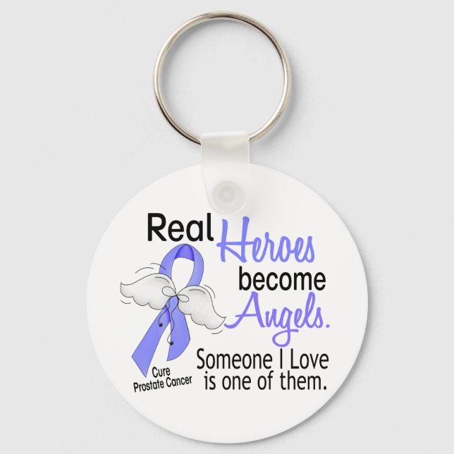 Real Heroes Become Angels Prostate Cancer Key Ring (Front)