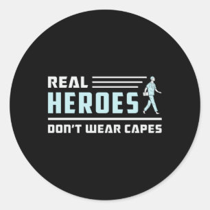 Real Heroes Paramedic Ambulance EMS EMT Funny Classic Round Sticker