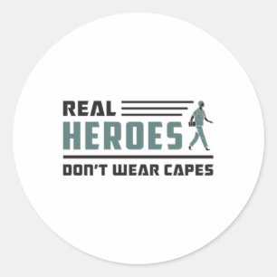 Real Heroes Paramedic Ambulance EMT EMS Funny Classic Round Sticker
