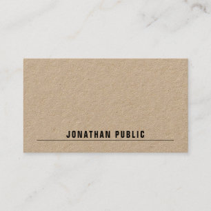 Real Kraft Paper Modern Elegant Simple Template Business Card