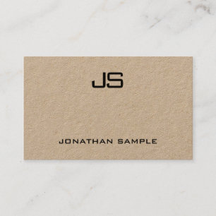 Real Kraft Paper Modern Professional Monogrammed Business Card