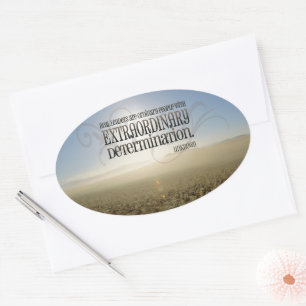 "Real Leaders" Inspirational Quote Oval Sticker