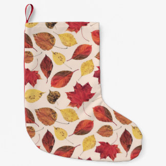 Real leaves photo, unique seamless pattern. small christmas stocking