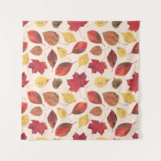 Real leaves photo, unique seamless pattern. tapestry (Front)