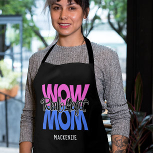 Real Legit Wow Mum Print (Pink & Blue) Apron