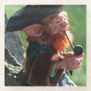 real leprechaun glass coaster