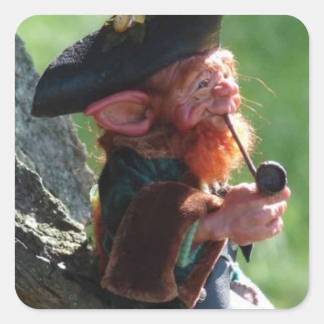 real leprechaun square sticker (Front)