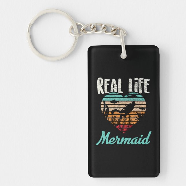 Real Life Mermaid Scuba Diver Diving Snorkel Key Ring (Front)