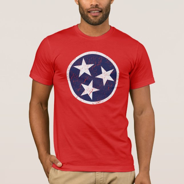 Real Life Tennessee State Flag Grunge Nashville T-Shirt (Front)