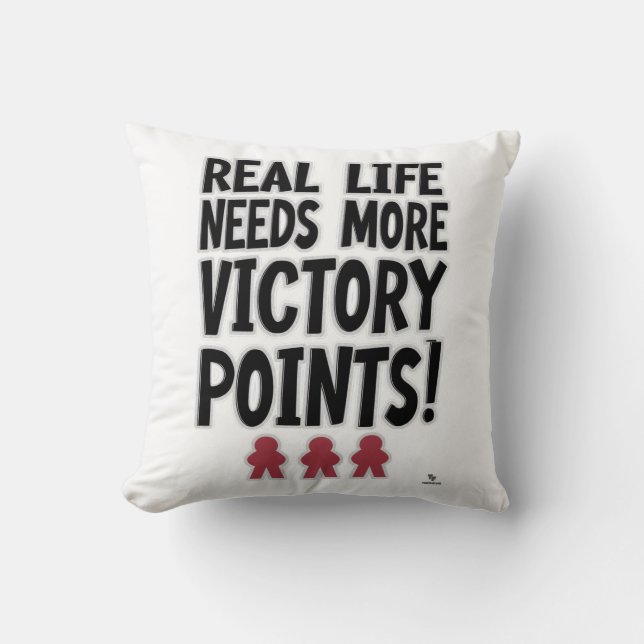 Real Life Victory Points Board Gamer Lifestyle Cushion (Front)
