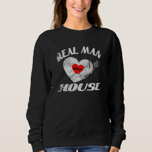Real Man Love House Music Idea DJ Vinyl Record Sweatshirt