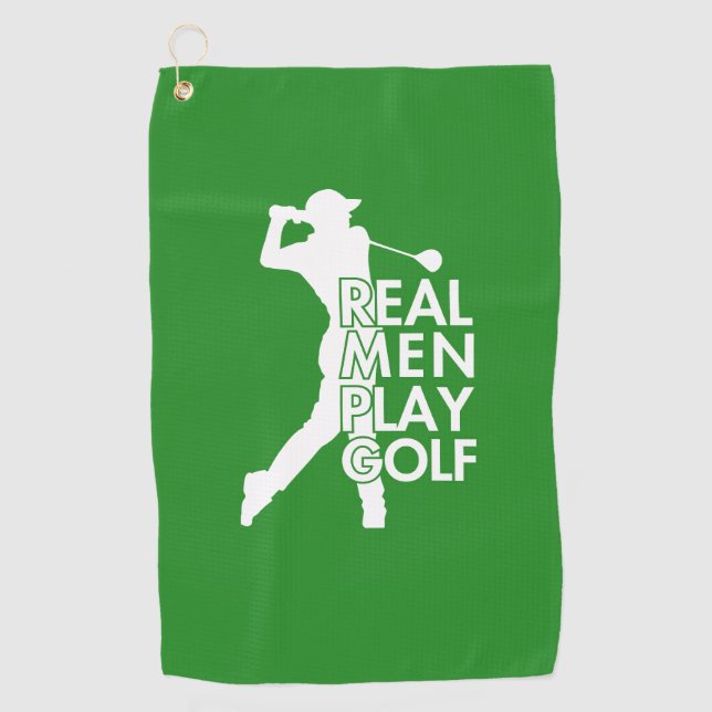 Real Man Play Golf Funny Golf Theme Golf Towel (Front)