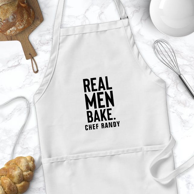 Real Men Bake Personalised Baking Apron For Men (Creator Uploaded)