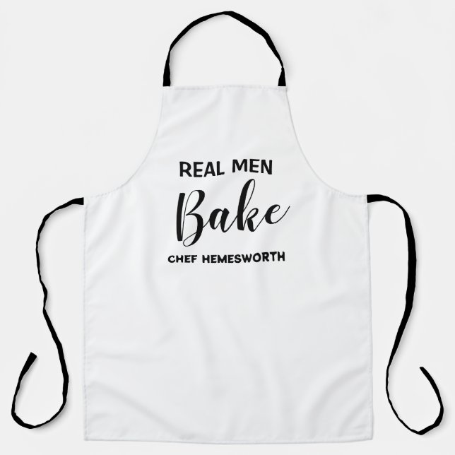 Real Men Bake, Personalised Kitchen Aprons For Men (Front)