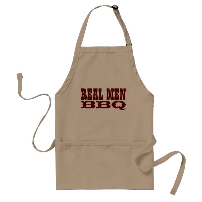 Real Men BBQ | Funny barbecue aprons for men (Front)