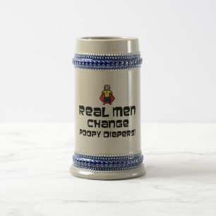 Real Men Change Poopy Diapers Beer Stein