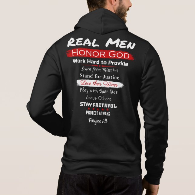 Real Men: Christian Dad's Super List Hoodie (Back)