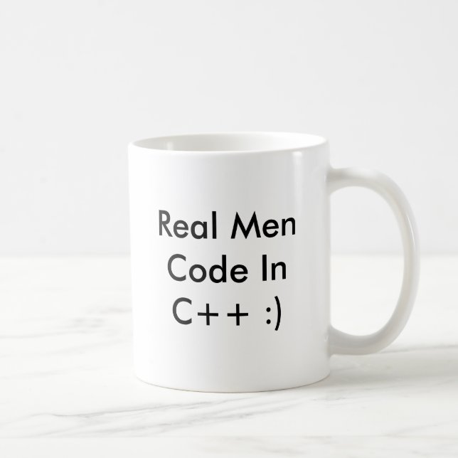 Real Men Code InC++ :) Coffee Cup - Customised (Right)