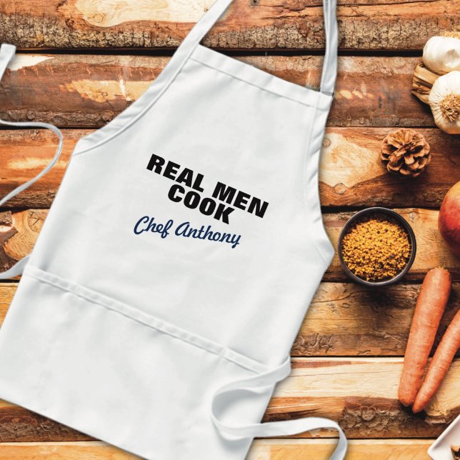 Real Men Cook Personalised Standard Apron (Creator Uploaded)