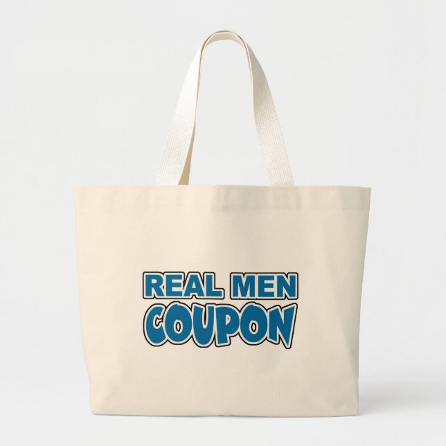 Real Men Coupon Large Tote Bag (Front)
