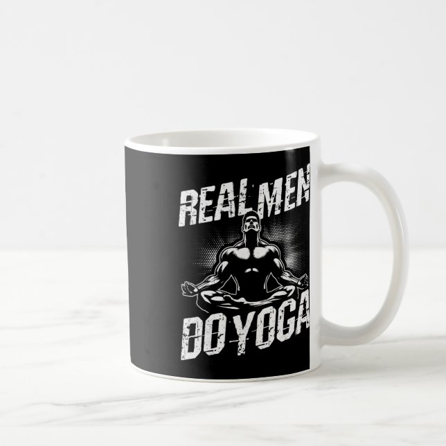 Real Men Do Yoga Funny Yoga Pose  Coffee Mug (Right)
