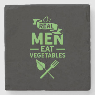 Real Men Eat Vegetables Stone Coaster