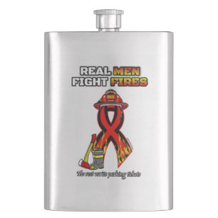 REAL MEN FIGHT FIRES HIP FLASK