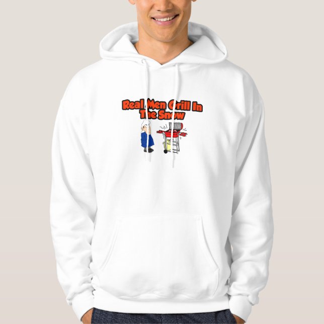 Real men grill in the snow hoodie (Front)