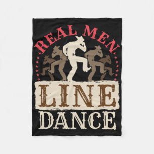 Real Men Line Dance Shirt Country Western Dancing  Fleece Blanket