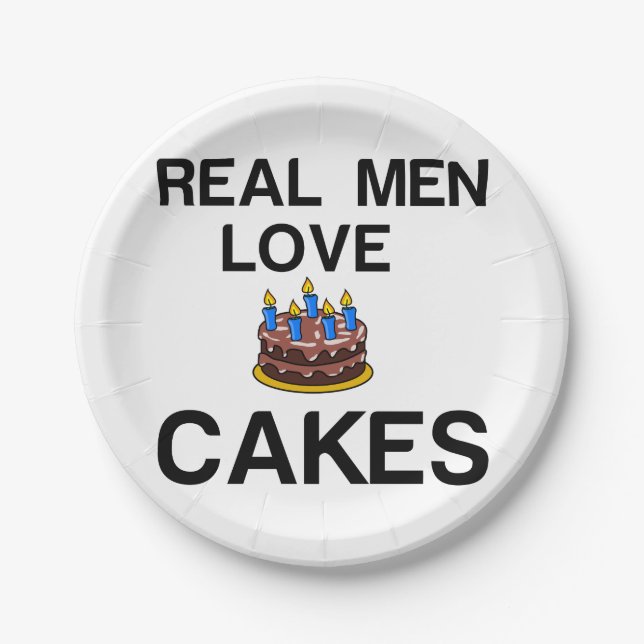REAL MEN LOVE CAKES PAPER PLATE (Front)