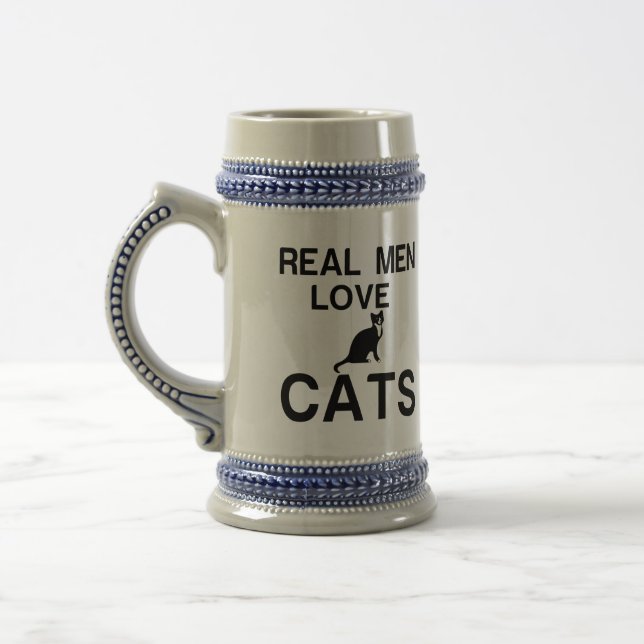REAL MEN LOVE CATS BEER STEIN (Left)