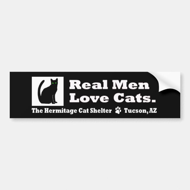 Real Men Love Cats- Bumper Sticker (Front)