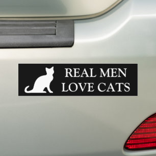 Real men love cats bumper sticker