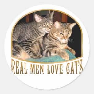 Real Men Love Cats Classic Round Sticker