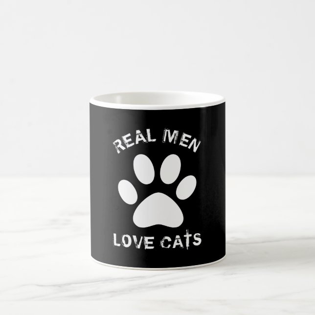 Real Men Love Cats Custom Text Personalised Coffee Mug (Center)