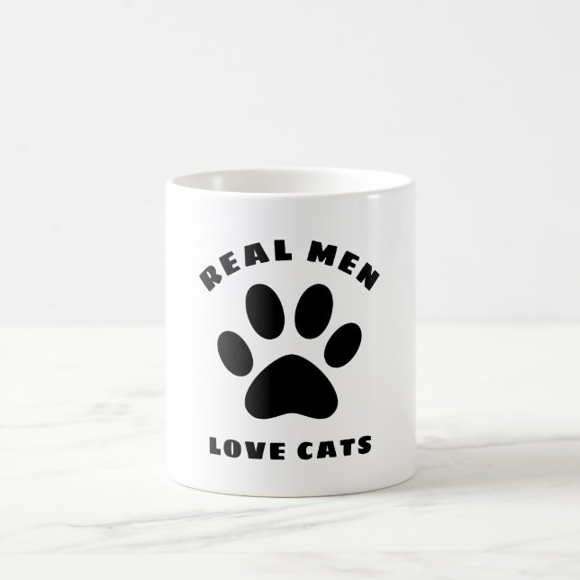 Real Men Love Cats Custom Text Personalised Coffee Mug (Center)