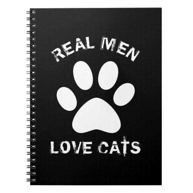 Real Men Love Cats Custom Text Personalised Notebook (Front)