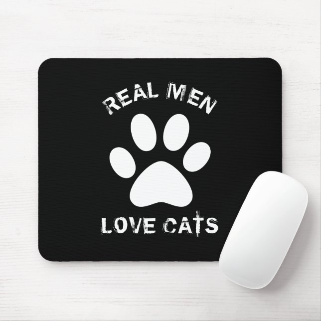 Real Men Love Cats Custom Text Personalized Mouse Pad (With Mouse)