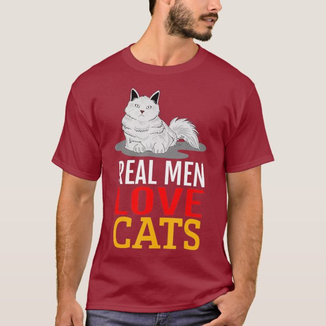 Real Men Love Cats  Design T-Shirt (Front)