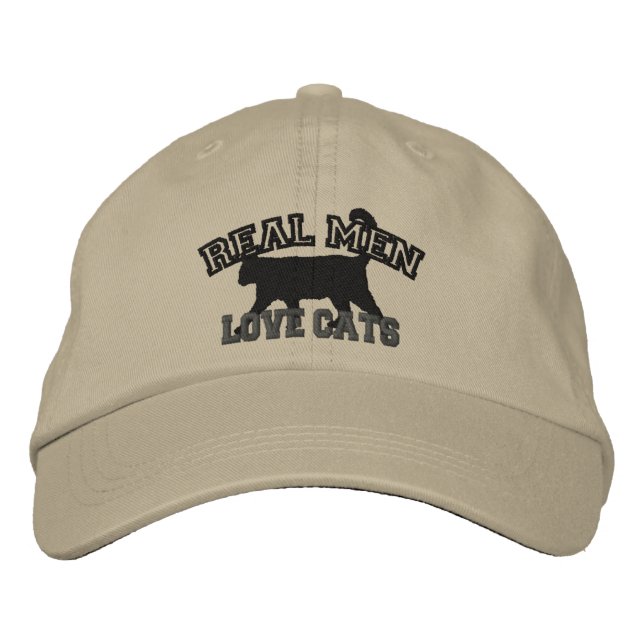 Real Men Love Cats Embroidered Hat (Front)