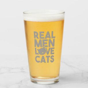 Real Men Love Cats Glass