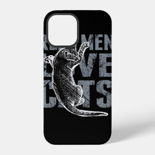 Real Men Love Cats in Grunge Style Black iPhone 12 Case